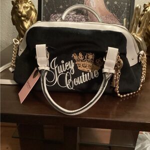 Juicy Couture Black and Gold Satchel